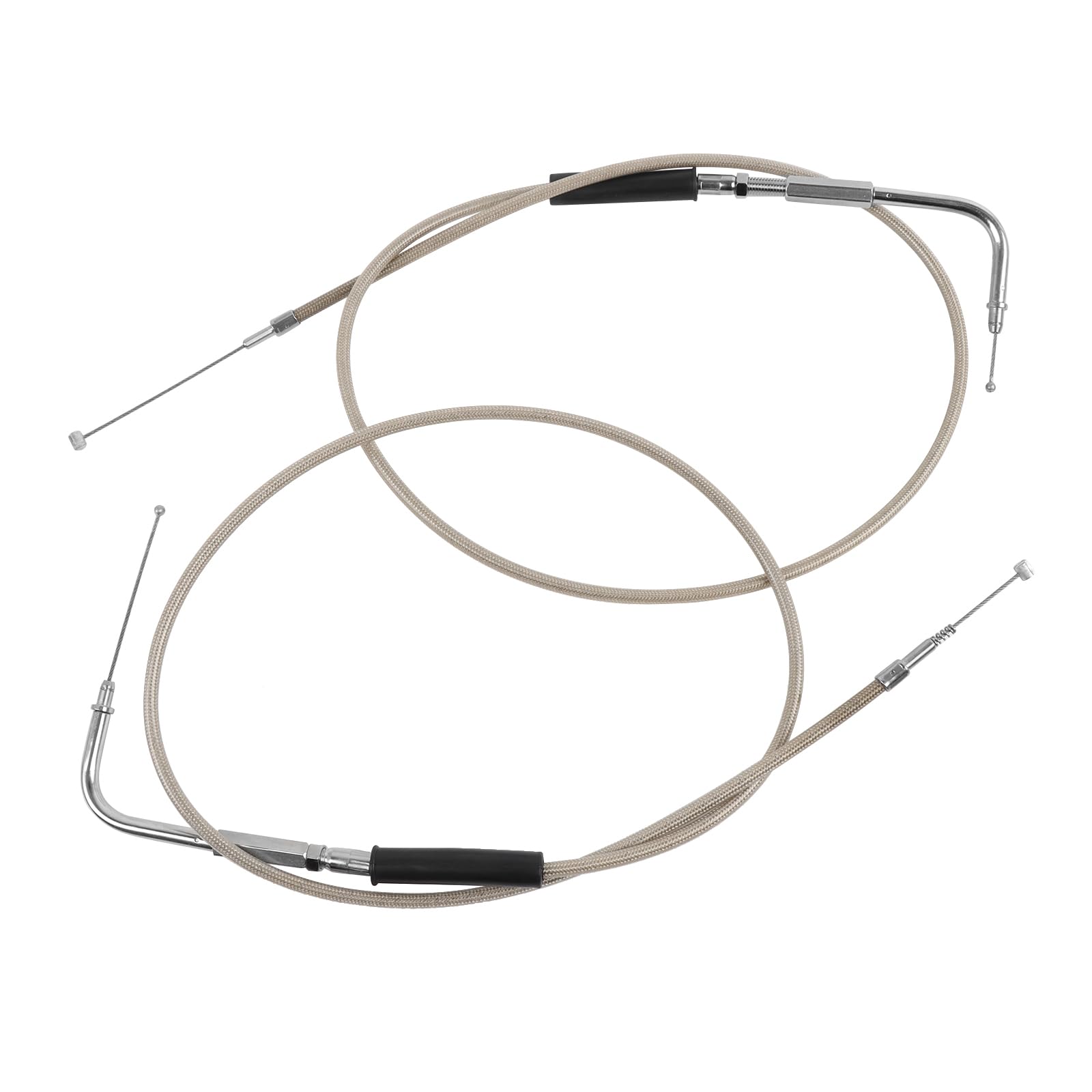Photo 1 of LOOBOR 43" Throttle Idle Cable Stainless Steel Braided Throttle Cable Wire Kit Compatible with Harley Road King Dyna Softail FLH FLT 1996-2007 FXD FLST FXST 1996-2010