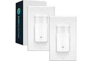 EverElectrix 2 Pack Motion Sensor Light Switch, Neutral Wire Required, Single Pole Only (Not 3-Way), Indoor in-Wall Occupancy Sensor with Wall Plate, Adjustable Timer, Title 24, UL Certified, White