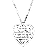 HOFOYA Inspirational Heart-Shape Pendant I Love You Necklace Jewelry for Women Teens,Mother's Day Birthday Christmas Gifts for Daughter from Dad Mom.