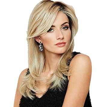 Amazon Com Gold Long Hair Wig For Women Curly Heat Friendly