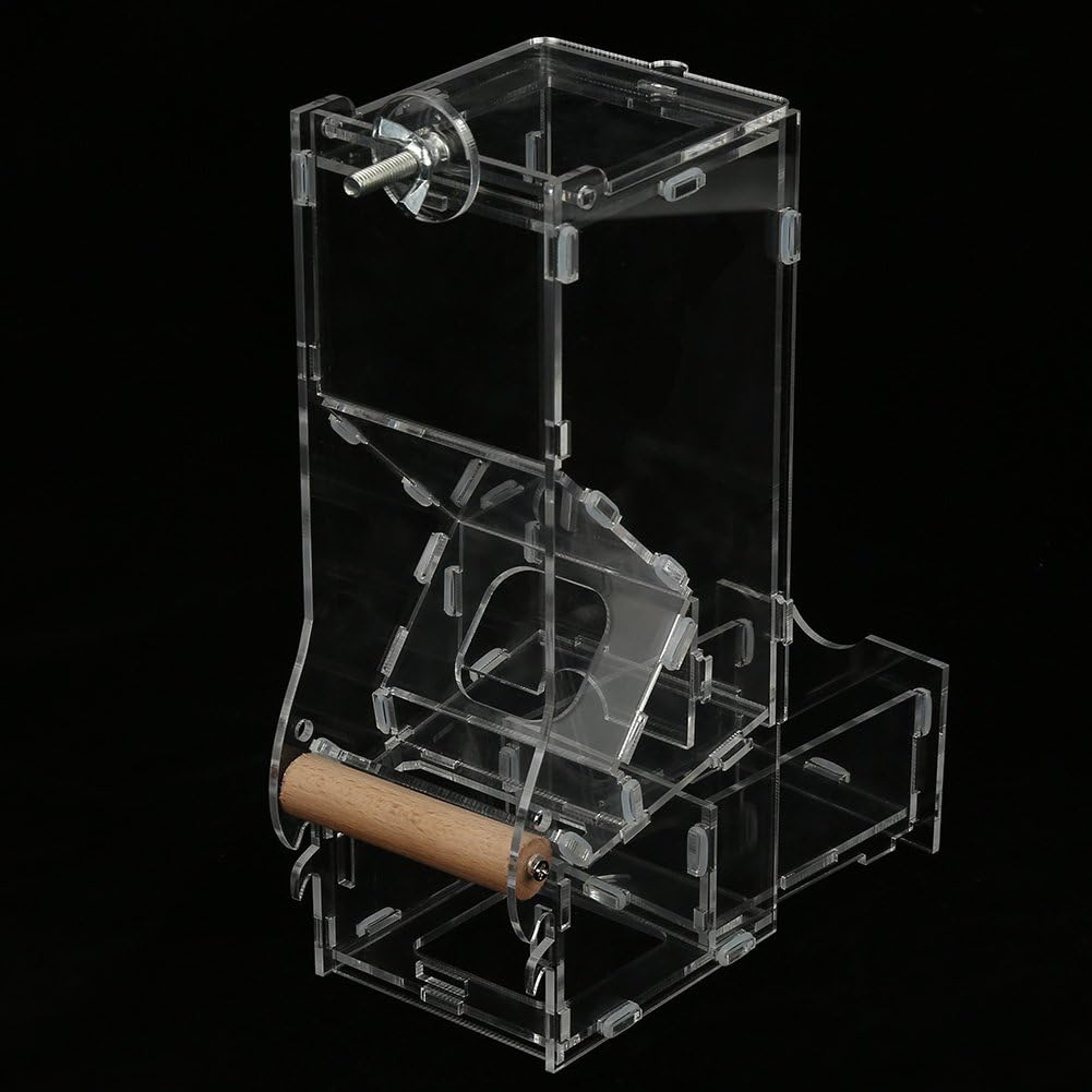 Feeding bowl, birds, parakeet feeder, acrylic, automatic pet seed feeder, transparent food container, cage assembly with perch, M a - Image 5