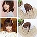 Ugeat 100% Human Hair #6 Medium Brown Front Fringe with Hair Temples Clip in Hair Extensions One Piece Striaght Fringe Hairpiece Accessories