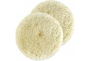 2pcs Polishing Pads Natural Wool Buffing Pad Kit Polishing Disk for Compound Cutting Car Beauty Body Repair Buffing & Polishi
