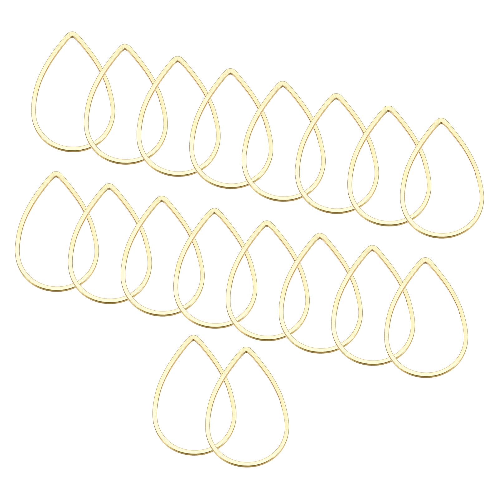 PATIKIL Beading Hoop Earrings, 30 Pcs Teardrop Beading Findings Copper Hoop Earring for DIY Crafts Making Earring Necklace Making(22x14mm, Gold)