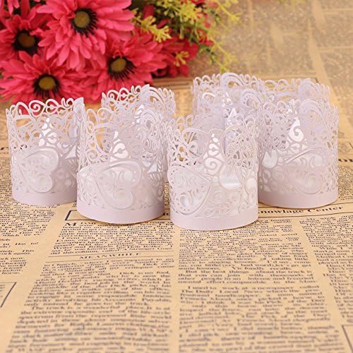 Candle Wraps, Sevend 50 Pieces Tea Light Wraps and Candles Holders for Weeding, Table, Gift, Outdoor (Purple Candle Wraps)