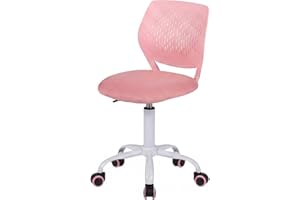 Costzon Kids Desk Chair, Armless Height Adjustable Kids Computer Chair w/Elastic Sponge Filling, Ergonomic Backrest & Stable 