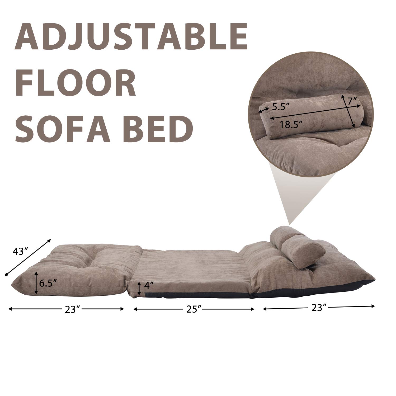 Merax Floor Sofa Bed Futon Sofa Bed Sleeper Couch Sofa Foldable Lazy