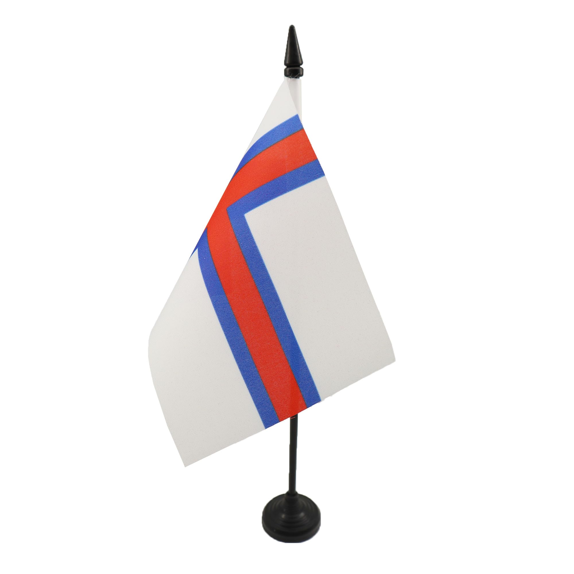AZ FLAG - Faroe Islands Table Flag 4'' x 6'' - Faroese Office Mini Banner 100% Polyester 15 x 10 cm - Mini Desk Flag with 10'' Pole and Black Plastic Base