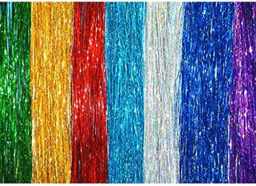 48" Sparkling &amp; Shiny Hair Tinsel 310 Strands Seven Colors