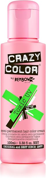 Crazy Color TOXIC UV Semi Permanent Hair Dye 100 ml Neon Green