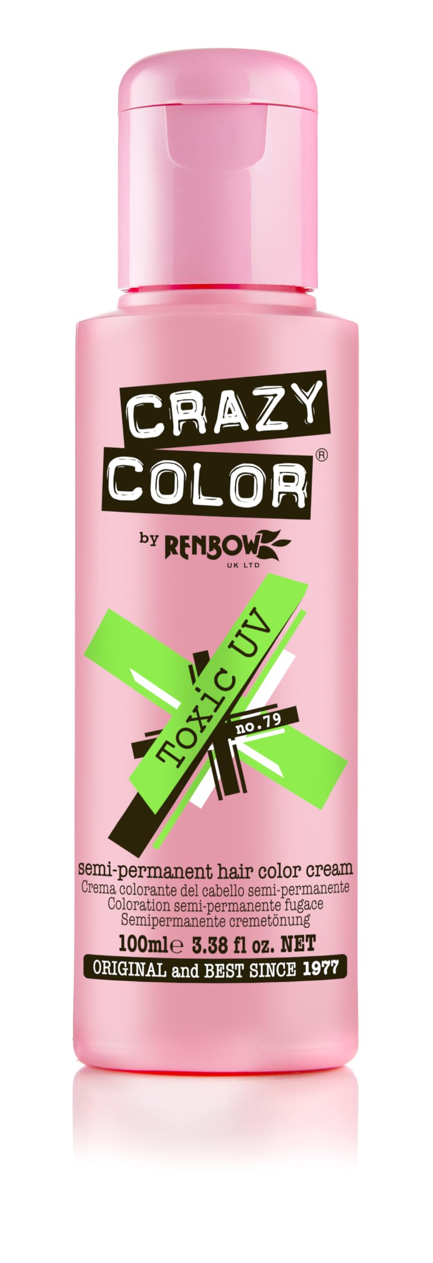 Crazy Color GO TOXIC UV semi permanent hair color cream, 100 ml (Pack of 1)