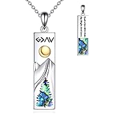 ANGSAU God is Greater than the Highs and Lows Necklace S925 Sterling Silver the Highs and Lows Pendant Necklace Christian Faith Jewelry Gifts for Women Men