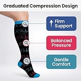 LEOSTEP 6 Pairs Compression Socks Men Women Travel Work Active view 4