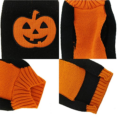 Jersey Para Perros Halloween - Diseño Calabaza A Rayas Naranjas, Tallas S/M/L/XL ¡Con Paso Para Correa!