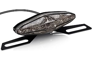 QUASCO Universal Motorcycle Tail Lights Smoked Led Brake Light, ATV Dirt Bike Taillight with License Plate Bracket Compatible with Honda Yamaha Suzuki Quad Chopper Turing Cruiser Off-Road