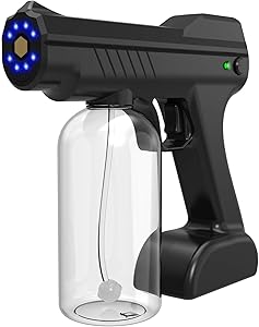 Atomizer Sprayer Gun, Handheld Rechargeable Pump Sprayer with 27oz Spray Bottle, Nano Mist ULV Electric Sprayer for Home, Office, School or Garden