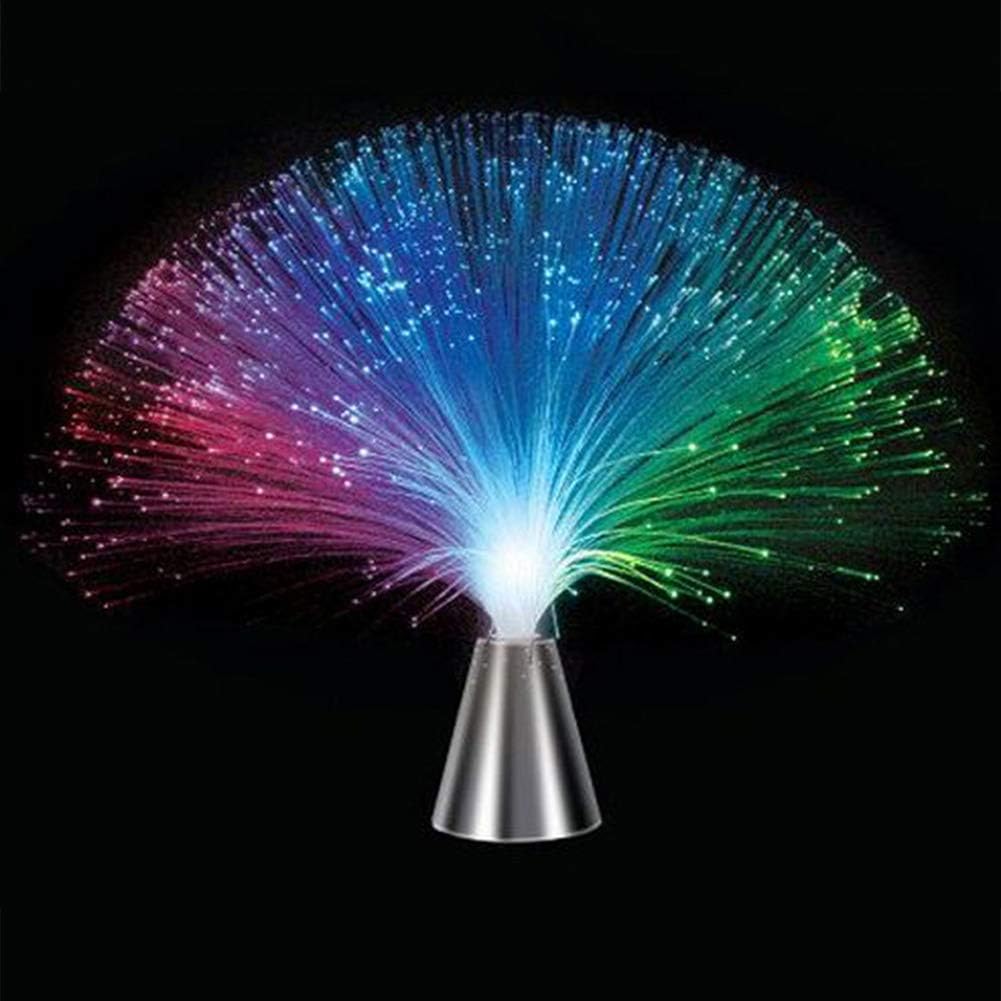 2 pcs LED Multicolor Changing Fiber Light Colourful Changing Fiber Optic Fountain Party Light