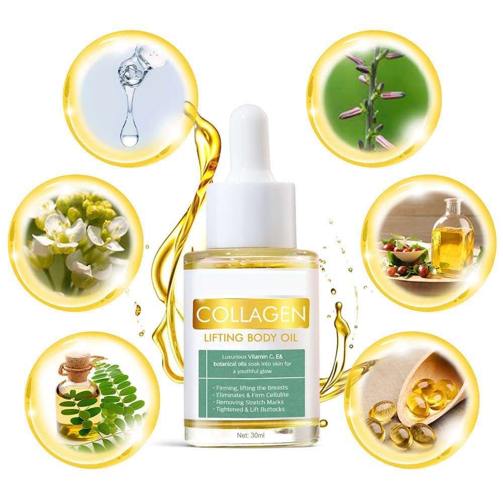 weispo 2PCS BeautyWomen Collagen Lifting Body Oil, collagen lifting body oil,Lmprove Sagging Skin, Wrinkles, Firm Skin, 3.0 Fl Oz