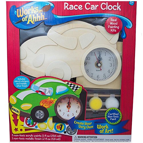 4.5" x 7.5" Unfinished Blank Wooden Race Car Clock
