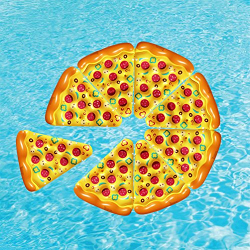 JOYIN Giant Inflatable Pizza Slice Pool Float, Fun Pool Floaties, Swim Party Toy, Summer Pool Raft (1 Pack), Extra Large with Cup Holders