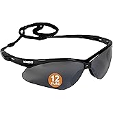 KleenGuard™ V30 Nemesis™ Safety Glasses (25688), with Mirror Coating, Smoke Lenses, Black Frame, Unisex Sunglasses for Men and Women (Qty 12)