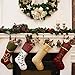 Valery Madelyn 21 inch Traditional Holly Leaves Christmas Stockings, Large Farmhouse Christmas Stockings with Red Green Tartan Cuff, Themed with Tree Skirt (Not Included)