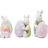 Braxio Spring Easter Bunny Eggs Decoraion - Cute Bunny Easter Decorations for The Home/Spring/Weddings Set of 3