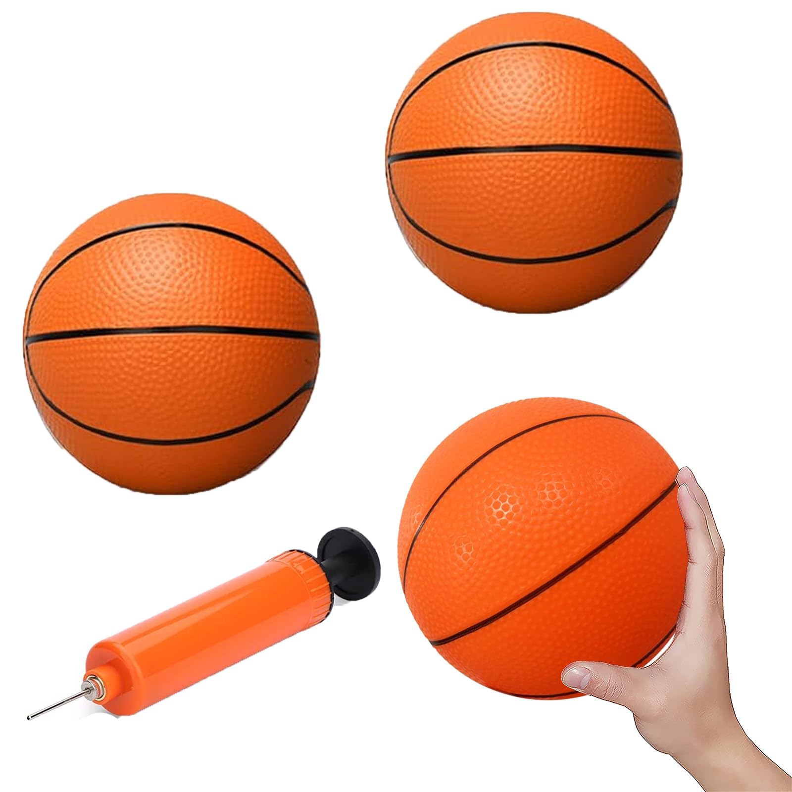Mini Basketball, 4pcs Small Basketballs for Kids, 4.7" Mini Inflatable Miniature Basketball Set with Included Pump and Needle Basketball for Kids Teenagers Indoor and Outdoor Play Pool Parties