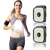 ABROML Running Lights for Runners, 2 Pack Mini Clip on Flashlight with 4 Modes, Rechargeable Safety LED Lights for Night Walking, Camping Light Gear for Hiking, Jogging, Dog Walking