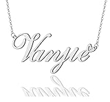 AOLO Vanjie Heart Name Necklace Silver Stainless