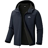 Rdruko Men's Winter Jackets Fleece Lined Hooded Water Resistant Insulated Windbreaker Softshell Jacket for Outdoor Hiking