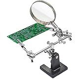LXIANGN Adjustable Helping Hand with Magnifying Glass Dual Alligator Clips Helping Hands Soldering Station Third Hand Solderi
