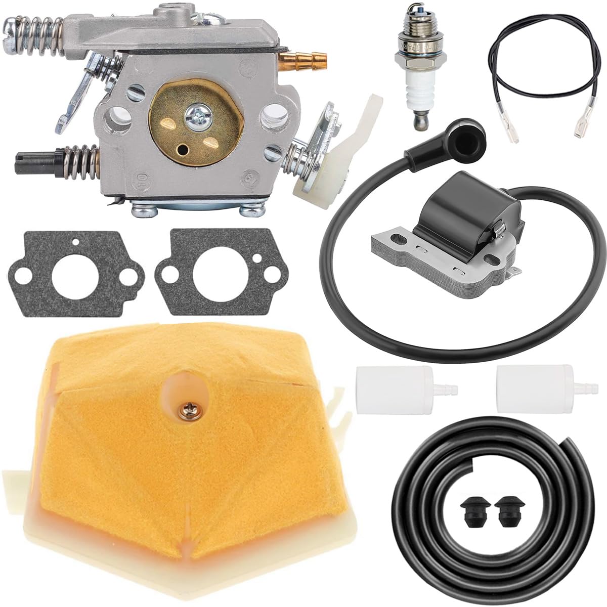 ZAMDOE Carburetor Ignition Coil replacement for Husqvarna 51 55 Rancher Chainsaw 50 51 51EPA 55 55EU1 55 Rancher 55EPA 55 Rancher EPA Chainsaw WT-170-1 WT-170 503281504 503620203