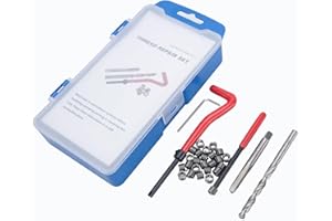 DJYIYEW M6x1.0 Thread Repair Kit, Metric Helicoil Thread Repair Kit with HSS Drill and Stainless Inserts for All Metals, Composites, Polymers and Other Materials