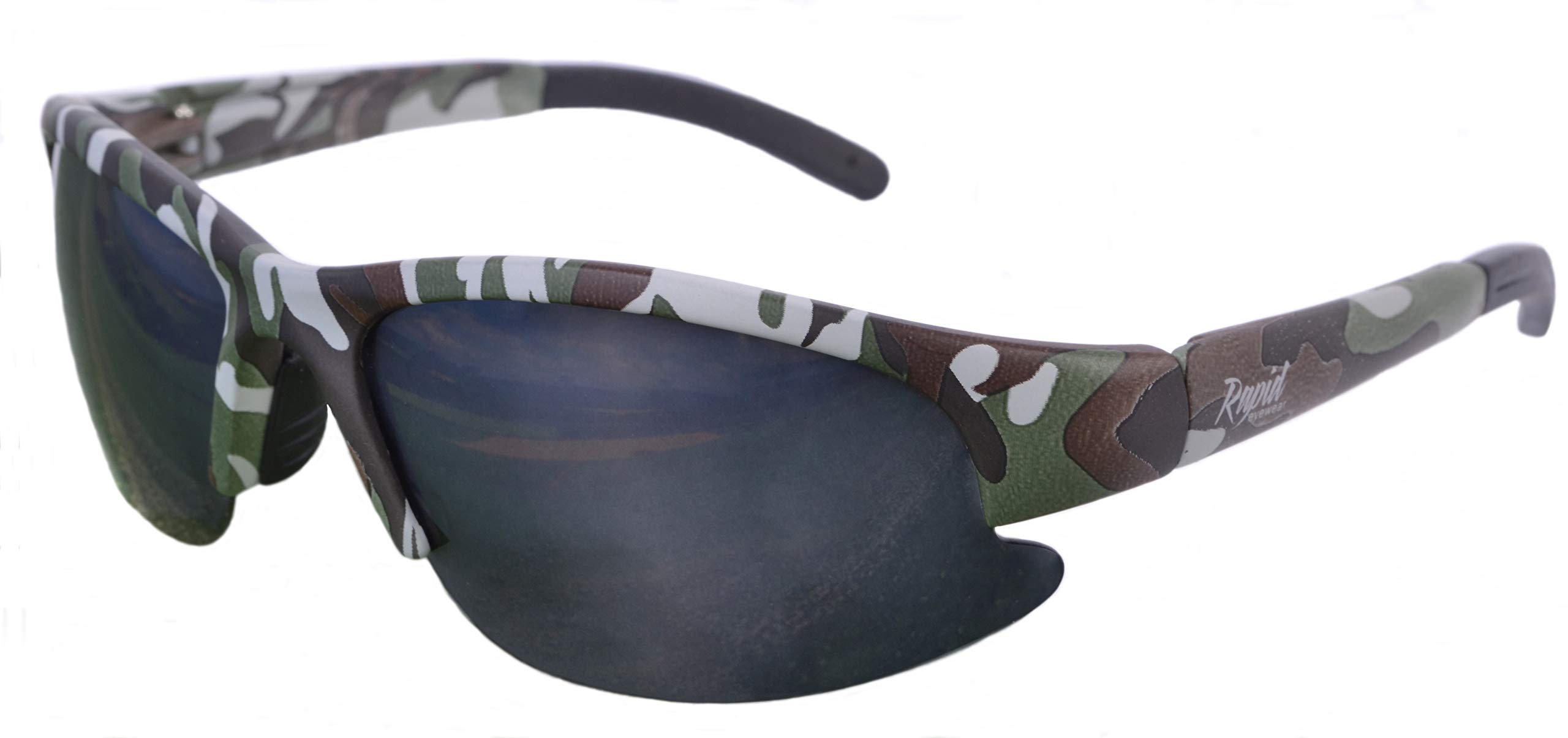 Rapid Eyewear Camo Solo POLARIZED ARMY CAMOUFLAGE Fishing, Hunting and Shooting SPORTS SUNGLASSES. For Men & Women. UV400 Impact Resistant Anti Glare Lenses
