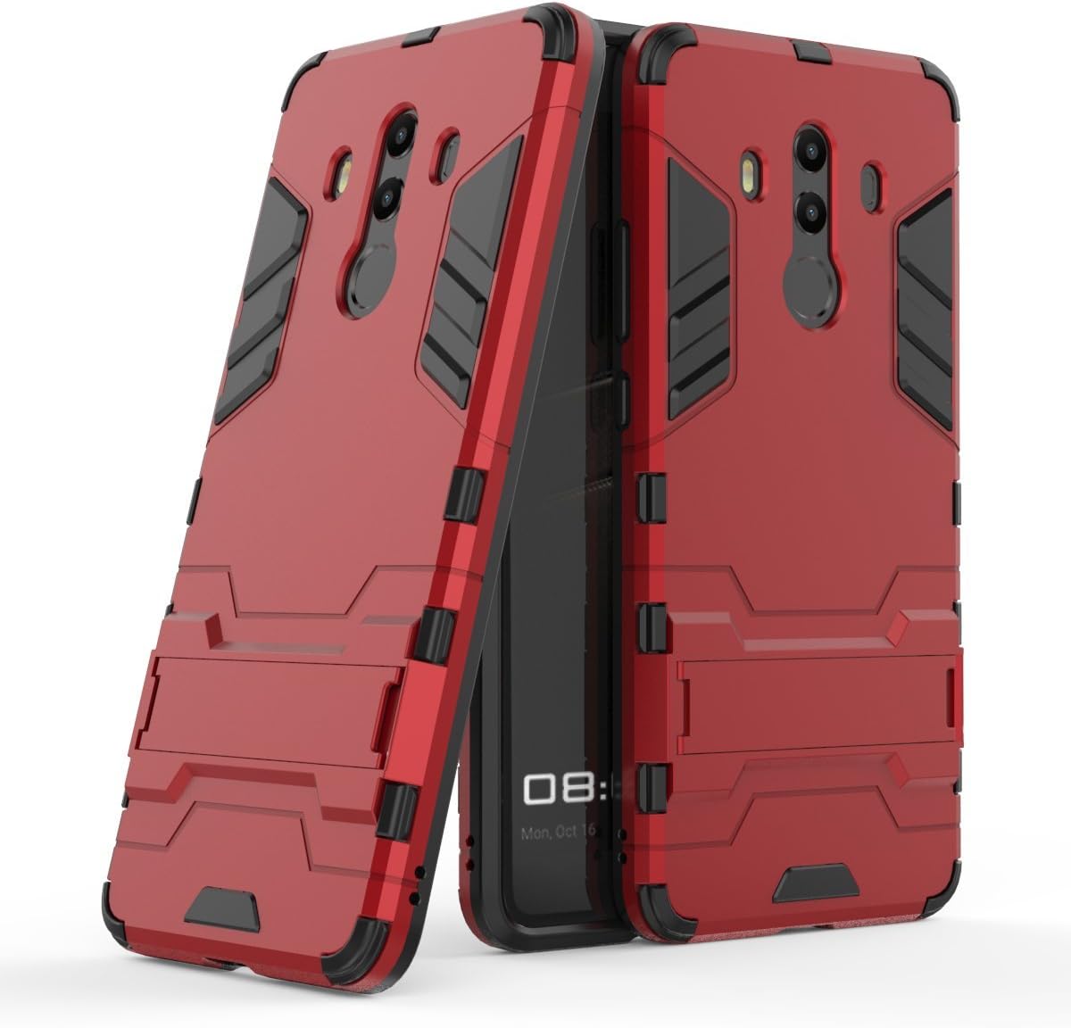MHHQ Huawei Mate 10 Pro Case, [Slim Fit] [Kickstand Feature] Hybrid Dual Layer Armor Defender Full Body Protective Case Cover for HuaWei Mate 10 Pro -Red