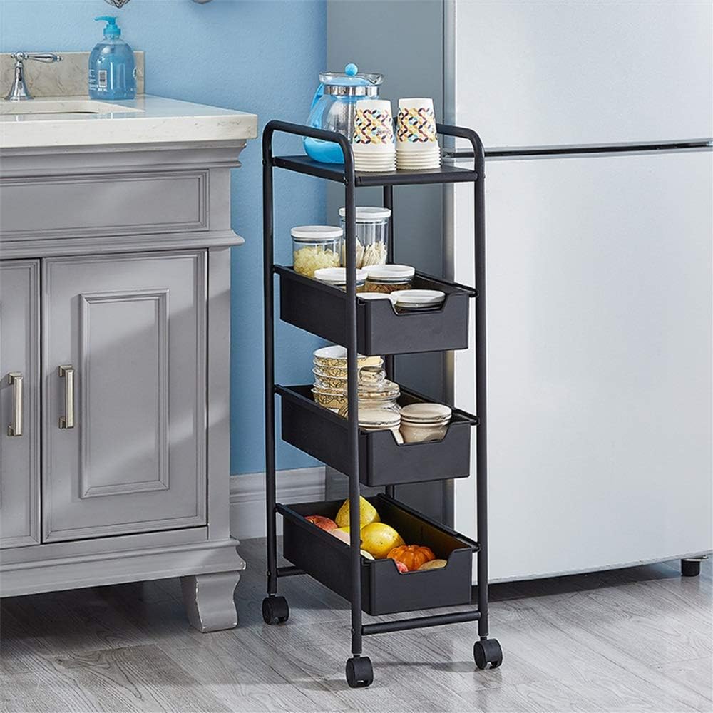 Nowbe Rolling Utility Cart 4 Tier Rolling Cart,No Screw