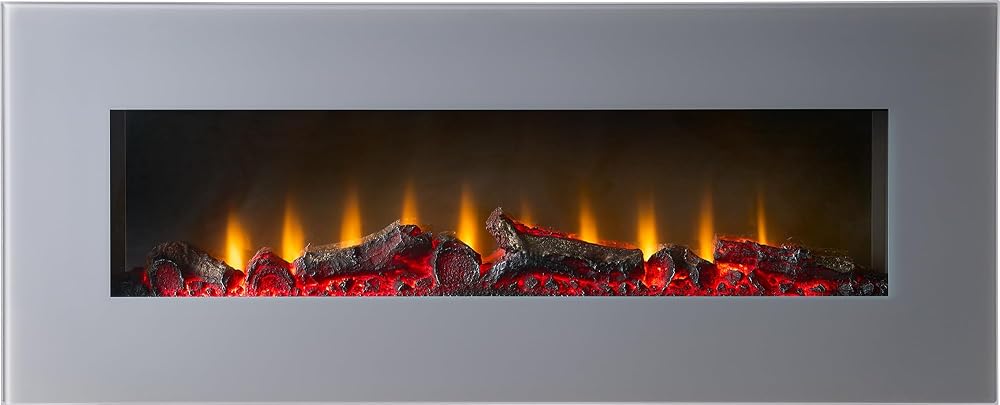 Adam Sureflame WM-9505 Grey 42 Inch Electric Wall Fire Remote Timer Thermostat