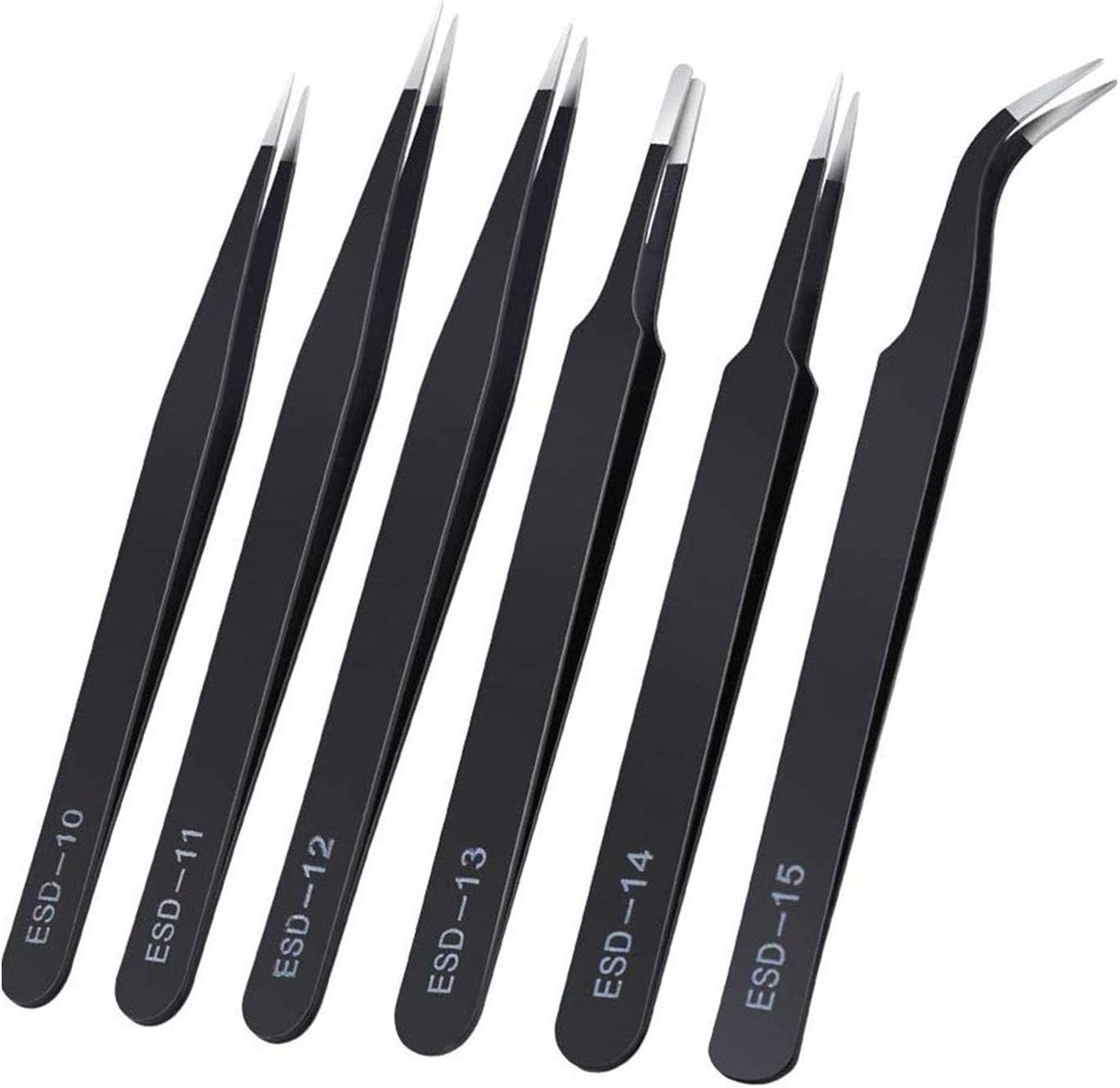 Precision Tweezers Set, NonConductive Stainless Steel