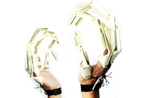 Rofawee Halloween Articulated Fingers Extension Wearable with ible Joint Halloween Party Dress Cosplay Costume Props, White &