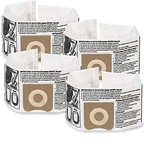 WORKSHOP Wet Dry Vacuum Bags WS32045F2 Fine Dust Collection Shop Vacuum Bags (2-Pack / 4 Shop Vacuum Bags), Bag Filter For WORKSHOP 3-Gallon To 4-1/2 Gallon Shop Vacuum Cleaners