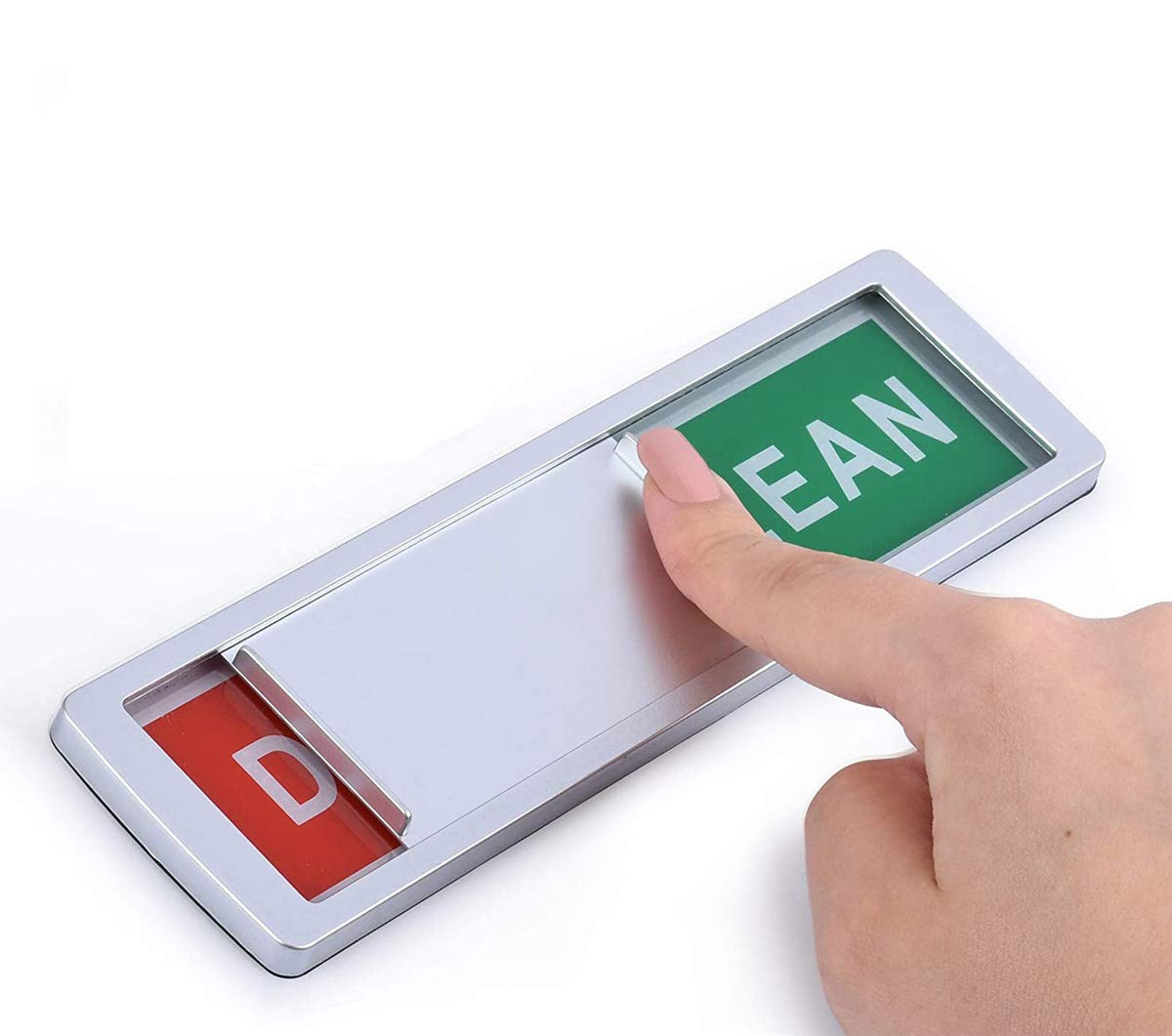 Dishwasher Clean Dirty Indicator, Easy to Read & Slide, Can DIY Sign (Silver DIRTY/CLEAN)