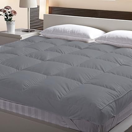 Linenwalas Microfibre Mattress Topper - Queen Size, Grey