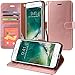 iPhone 7 Plus Case, iPhone 8 Plus Case, Moze iPhone 7 Plus Wallet Case [4 Card Slots ] [Wrist Strap] [Stand Feature] PU Leather Flip Wallet Case Cover for iPhone 7 Plus/iPhone 8 Plus - Rose Gold
