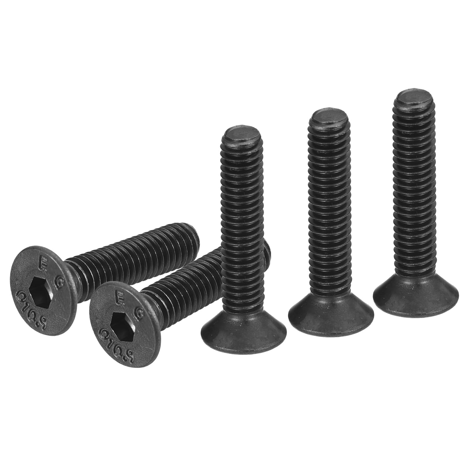 DTGN M4-0.7x16mm Flat Head Socket Cap Screws, 100 Pack Hex Socket Flat Head Screws Carbon Steel Black Oxide, Full Thread, Countersunk Bolts