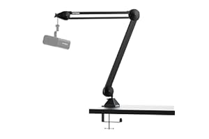 IXTECH Microphone Boom Arm Stand, Heavy Duty Adjustable Mic Stand with Cable Ties, Desk Mount Arm Stand for Gaming Streaming 