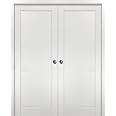 Panel Pocket Door | Quadro 4111 White Silk | Kit Trims Rail Hardware | Solid Wood Interior Pantry Kitchen Bedroom Sliding Closet Sturdy Doors-24" X 80" ᐉ Buy At The Best Price | United Porte