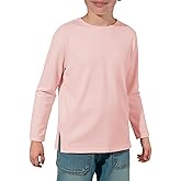 Haloumoning Boys Long Sleeve Shirts Kids Crewneck T-Shirts Casual Split Hem Fall Tops Tees 5-14 Years