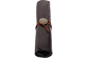 jojofuny Leather Tool Roll Up Bag for Carving Knives Organizer Storage Pouch with Rollable Design for