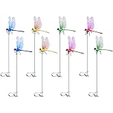 Spiritlele 8 PCS Fake Dragonfly Clip Colorful Hat Clip 3D Dragonfly Garden Decor for Patio Outdoor Indoor